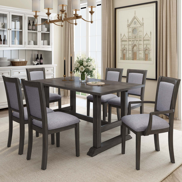 Red Barrel Studio® Masiero 7 - Piece Trestle Dining Set | Wayfair