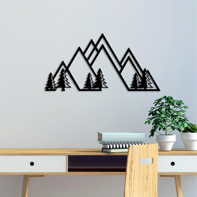 Elegant Black Decorative Metal Wall Accessory, 27.6 x 13.8 inches | 100% Metal, Thickness: 0.06 inches | Lightweight at 1.1 lbs, Easy Wall Hanging Design | Perfect for Modern Home Decor & Stylish Interiors