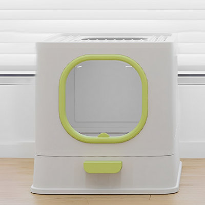 Polyethylene Plastic Enclosed Litter Box with Scoop