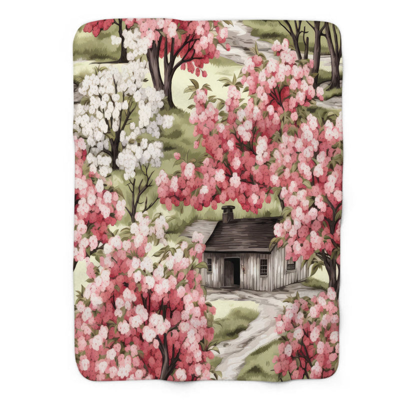 Jeté en sherpa de qualité supérieure 1 pièce Orchard Meadow Haven, L 60 po x L 80 po