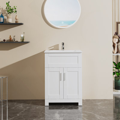 Ensemble de meuble-lavabo pour salle de bain 24 po, blanc