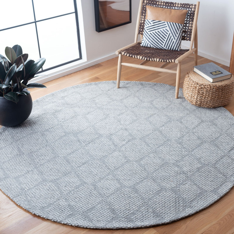 Tapis de couleur unie Naida Performance, Rond 7 pi