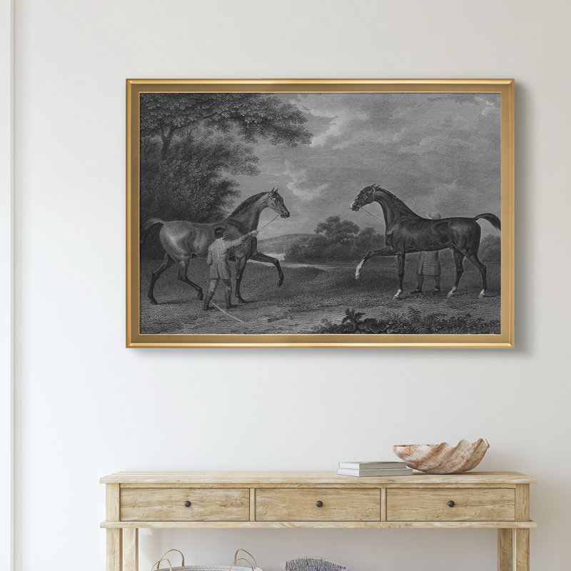 «King Herod and Flying Childers», reproduction d'art sur toile encadrée, Doré, H 22,5 po x l 30,5 po x P 1,5 po