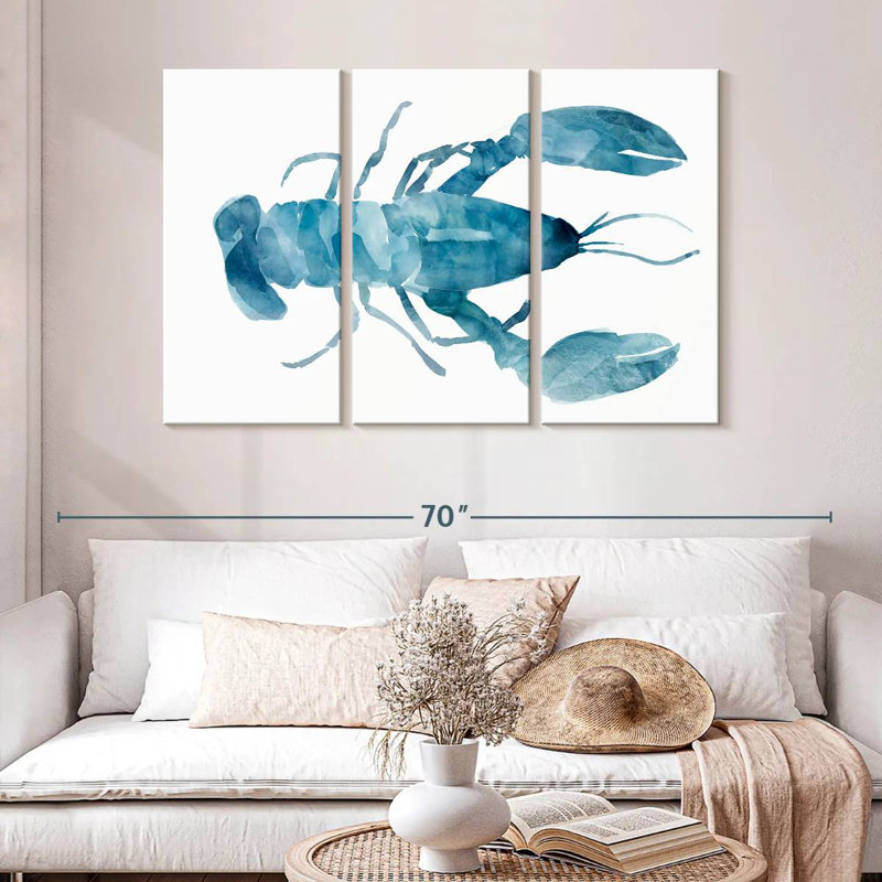 Brampt Turquoise Blue Lobster, 32" H x 50" W