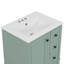 Meuble-lavabo vert clair de 24 po avec lavabo intégré en céramique, avec tablette à double couche, tiroirs à fermeture en douceur et porte d'armoire à fermeture en douceur-1380335094