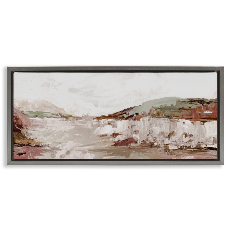 Cadre flottant Rustic Pastel Tides, design par Luna Mavis, Cadre flottant gris lustré, H 11 po x l 25 po