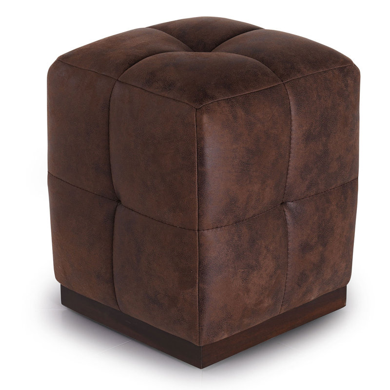 Finland 41cm Wide Tufted Square Solid Colour Pouffe Ottoman