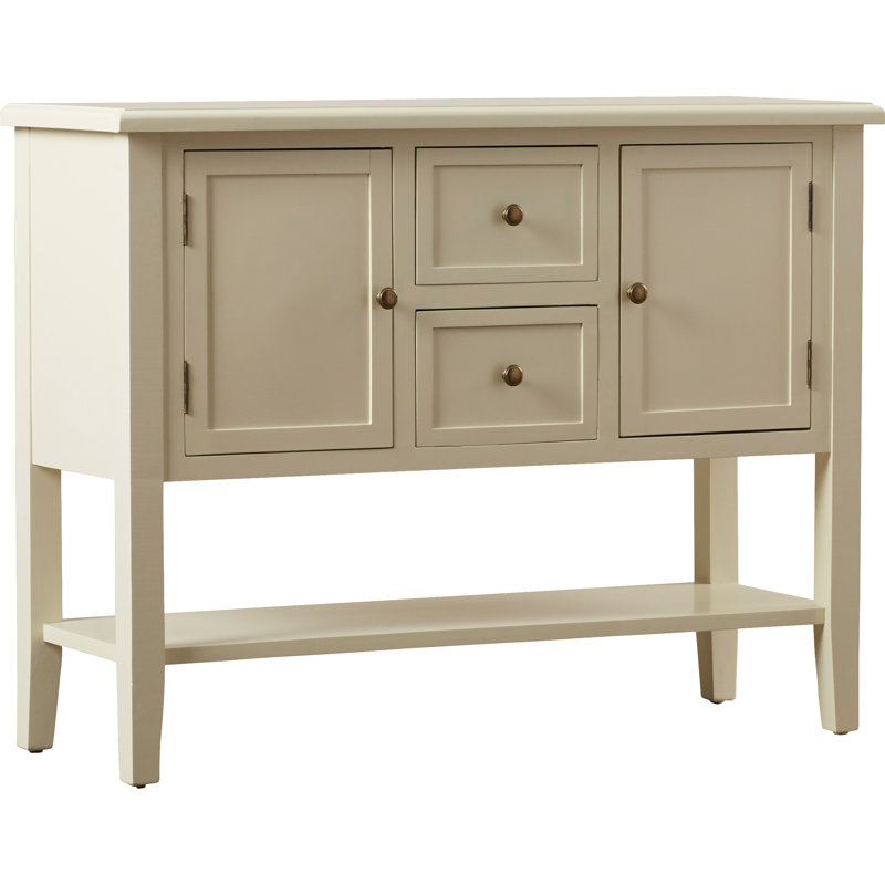 Console en bois massif 42 po, Ivoire