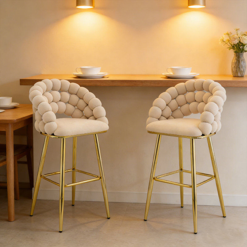Tabourets de bar 2 pièces 2 pièces, Beige