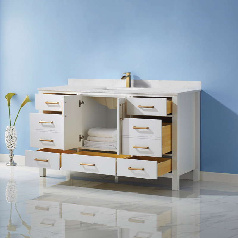 Ensemble de meuble-lavabo simple 60 po Ryland, Blanc