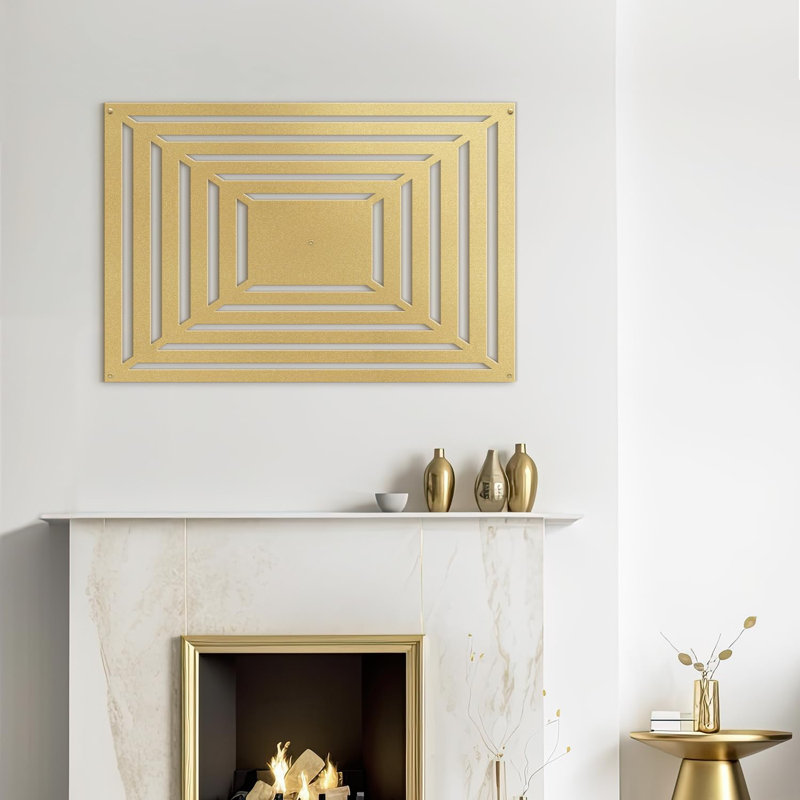 Wall Decor Metal, 15" H x 30" W x 0.05" D, Gold