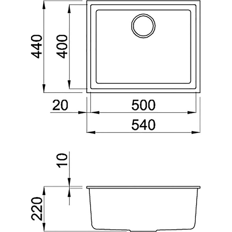 Quadra Single Basin Undermount Kitchen Sink, Antique White