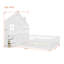 Lit double pleine grandeur avec fenêtre et tiroirs de chevet, lit plateforme avec tablettes et ensemble de prises et port USB, blanc-594584480