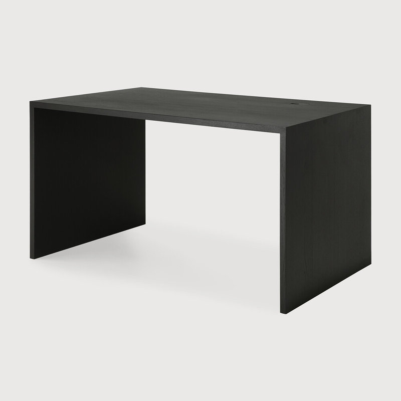 U Solid Wood Writing Desk, Oak, 30" H x 63" W x 31.5" D