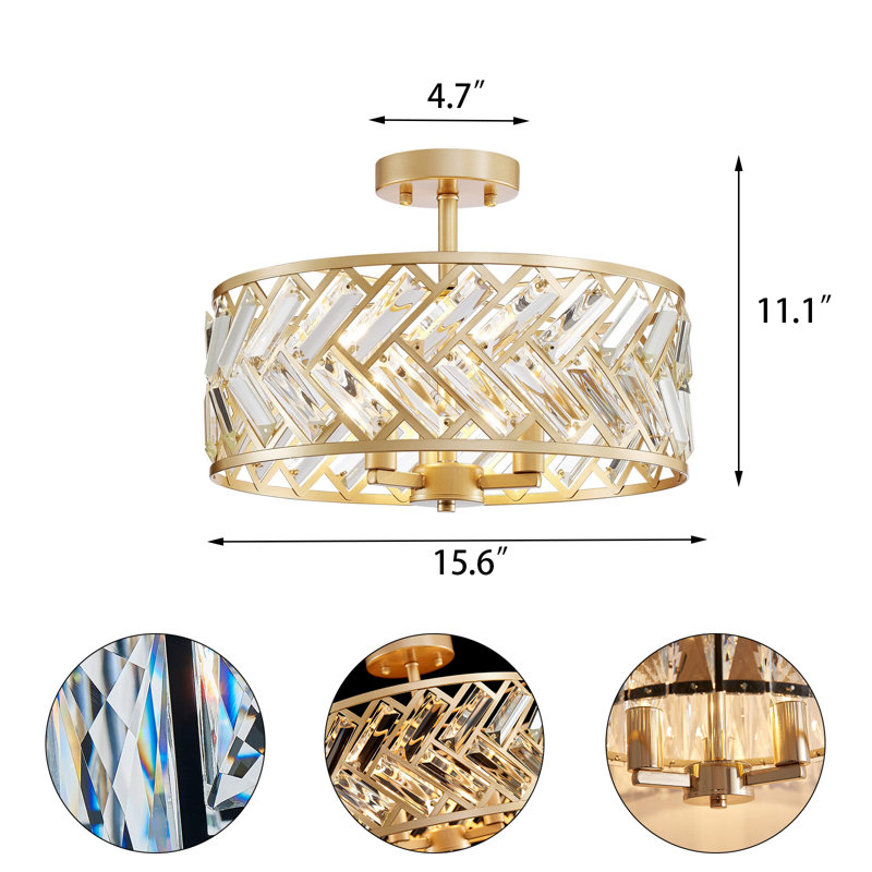 Plafonnier semi-encastré K9 Crystal
