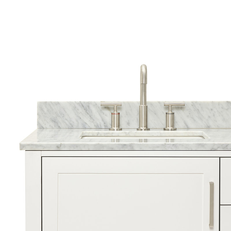 Bayhill 73'' W Double Vanity, 61", White, Oval