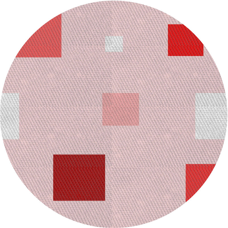 Tapis géométrique rose / rouge, Rond 4 pi