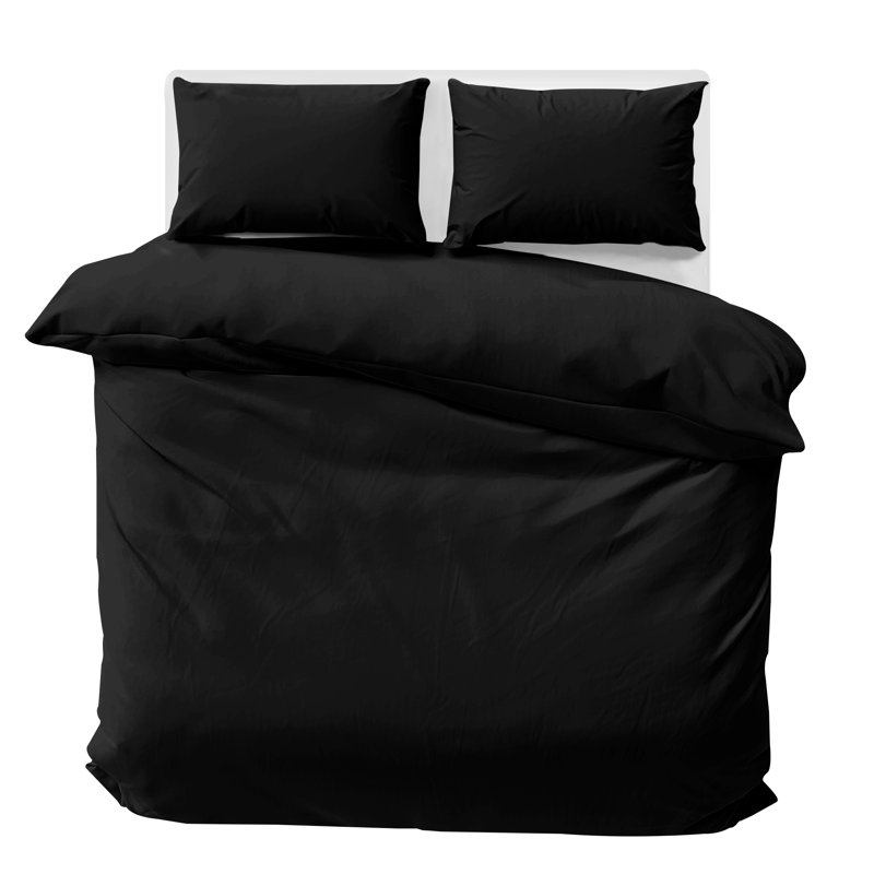 Cathyjo Super Soft Microfibre Reversible 200 TC Plain Duvet Cover Set with Cases, Single Duvet Cover + 1 Standard Pillowcase