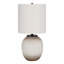 Lighting, H 21 po, lampe de table, céramique crème, abat-jour ivoire / crème