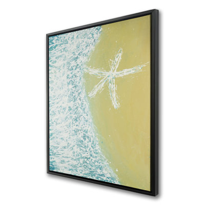 Right Side Seastar and Wave - Turquoise Beach Canvas Decor