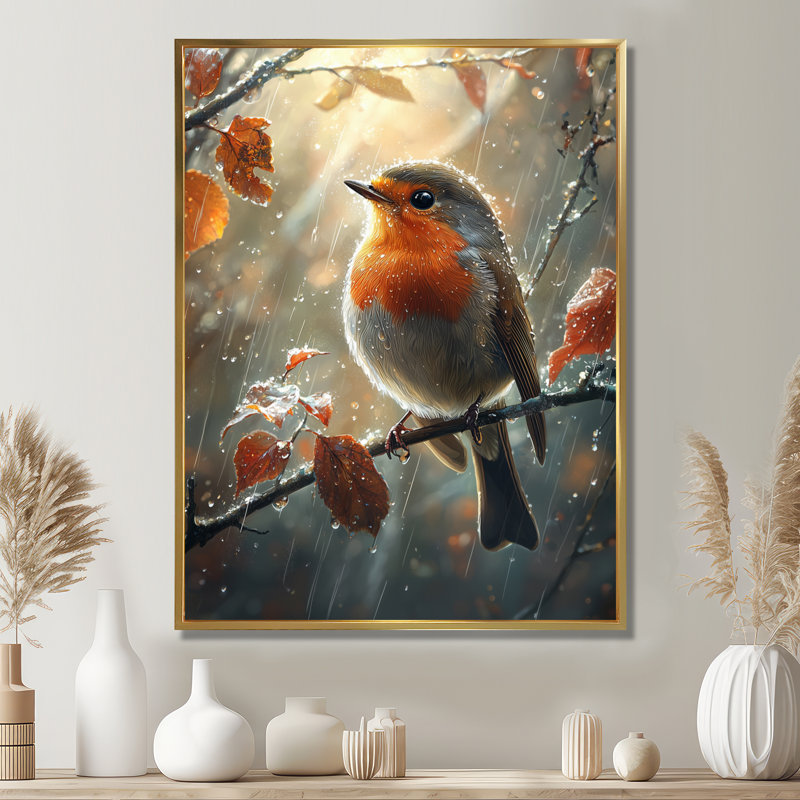 Naruka - Animals Wall Art Living Room, H 32 po x l 24 po, Impression encadrée flottante, Doré