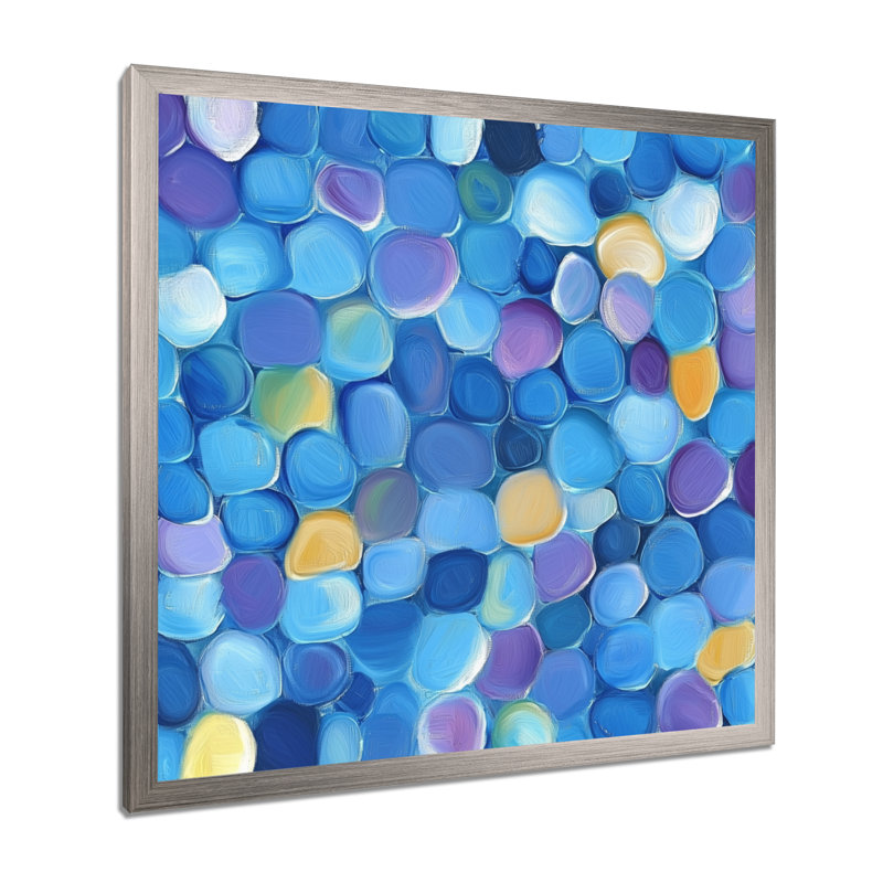 Code binaire de la mosaïque géométrique côtière III - Décoration murale géométrique abstraite, Argent argent
