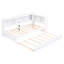 Lit de jour simple blanc avec couchette, rangement et ports - Bois de pin massif et taille de construction-1041044818