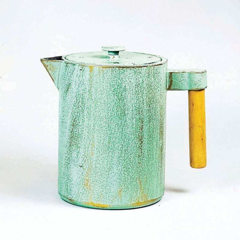 August Grove Stricklin 1.2ml No Pattern Teapot, Mint/Yellow