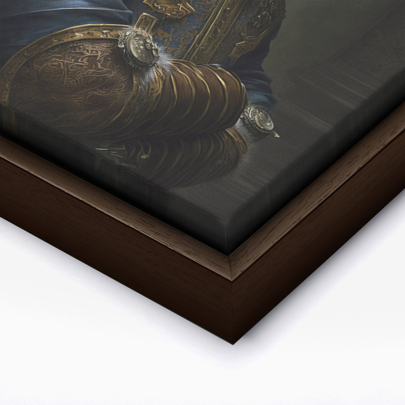 Aristocratic Tiger, Canvas, 16"H x 20"W, Brown Framed