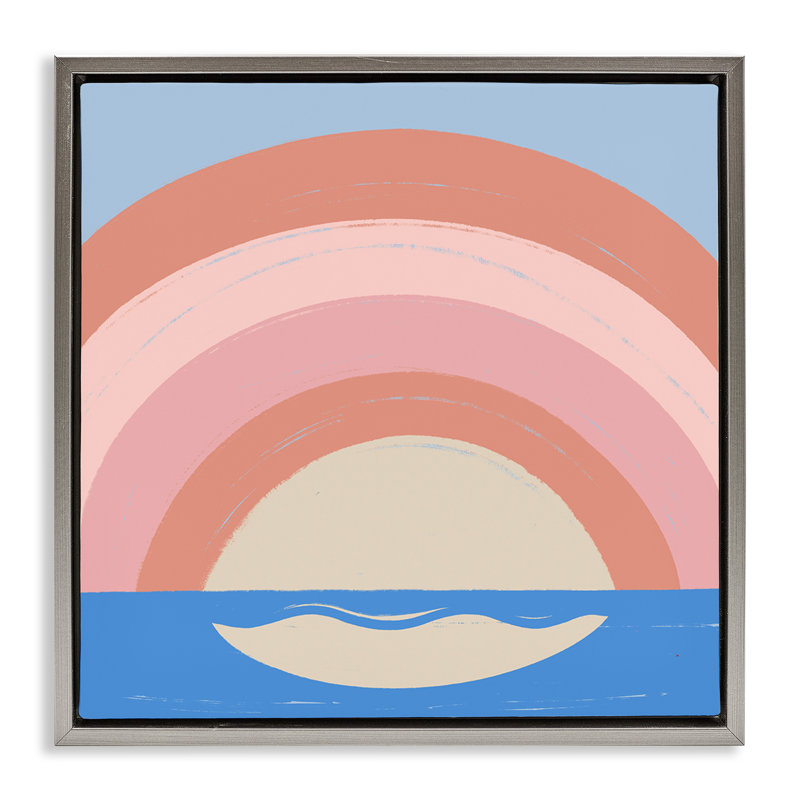 «Ocean Rainbow Reflection» par Carrie Cantwell, Cadre flottant gris lustré, H 18 po x l 18 po