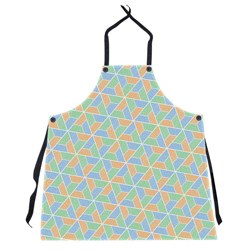Bib Apron, Green Blue/Orange