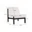 Fauteuil d'appoint Fluffy avec revêtement blanc et structure en bois massif noir robuste-130474362