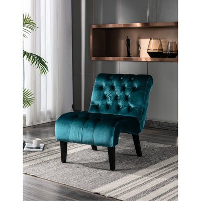 Fauteuil en velours sans accoudoirs, rembourrage confortable pour un moment de détente