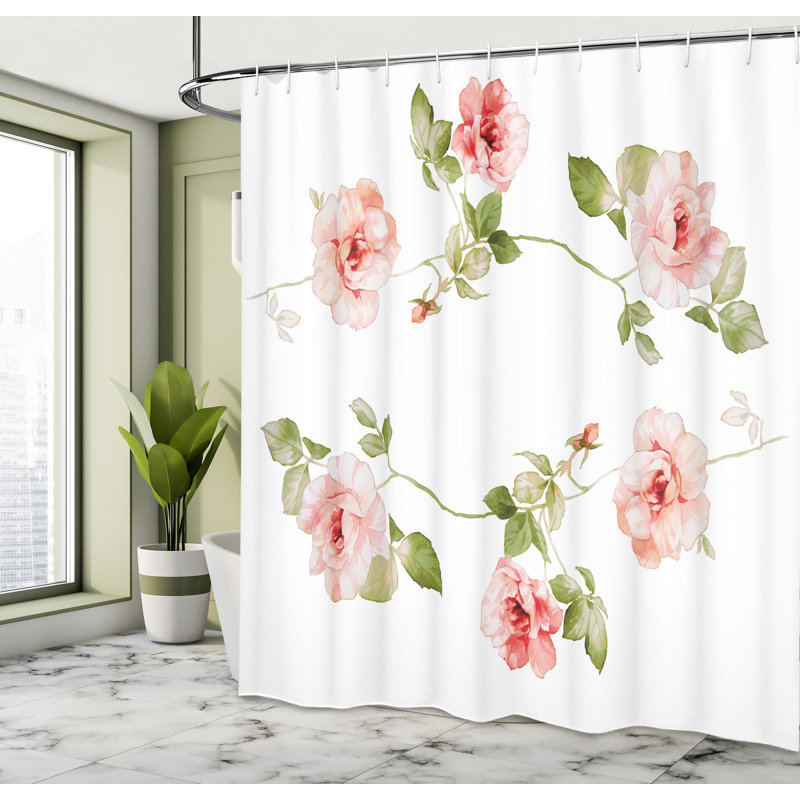 Shower Curtain with Hooks Included, 70" H x 69" W