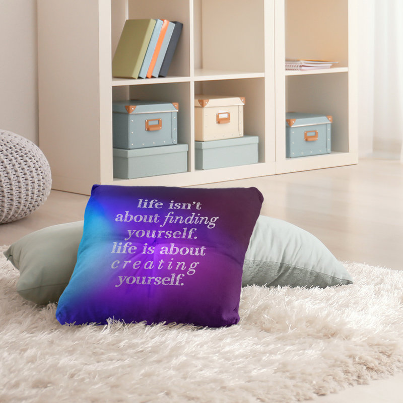Coussin intérieur / extérieur Créant vous-même, Bleu / Mauve, 30 po x 30 po