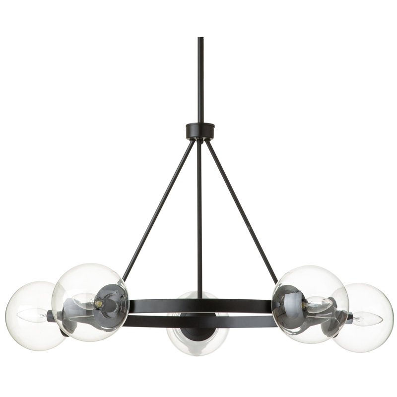Chasitie 5 - Light Dimmable Wagon Wheel Chandelier