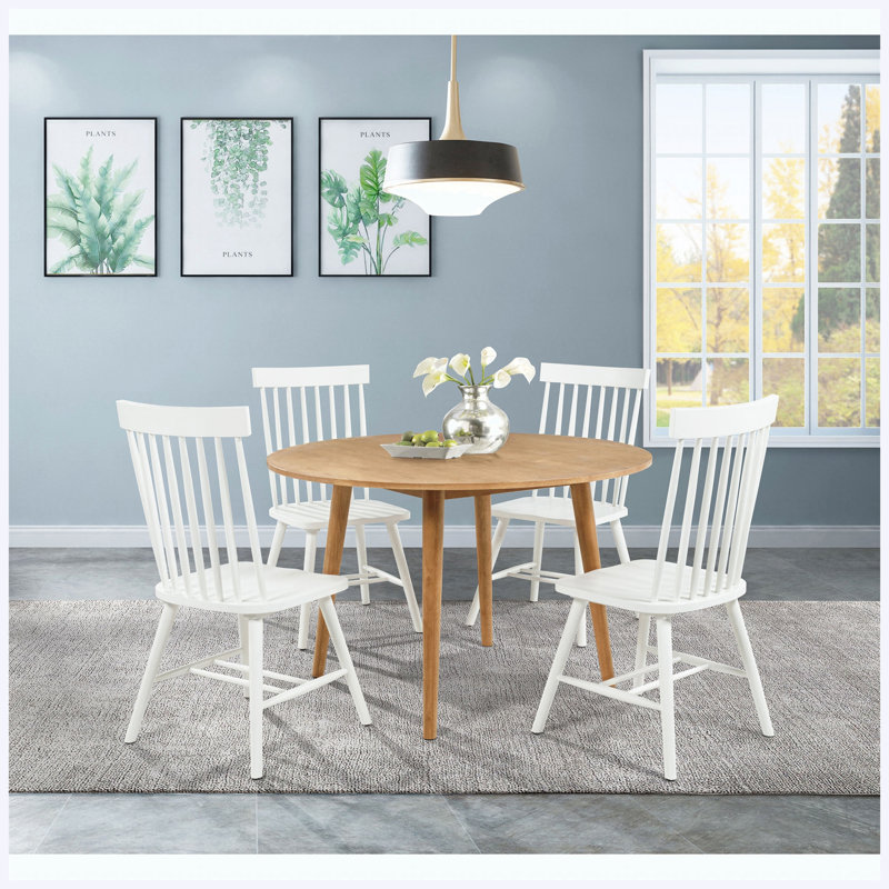 Light ash and white 5-piece dining set