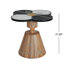 Table d'appoint unique à quatre feuilles et trèfle pour le salon, la chambre à coucher et les petits espaces - Table décorative avec base en grain de bois