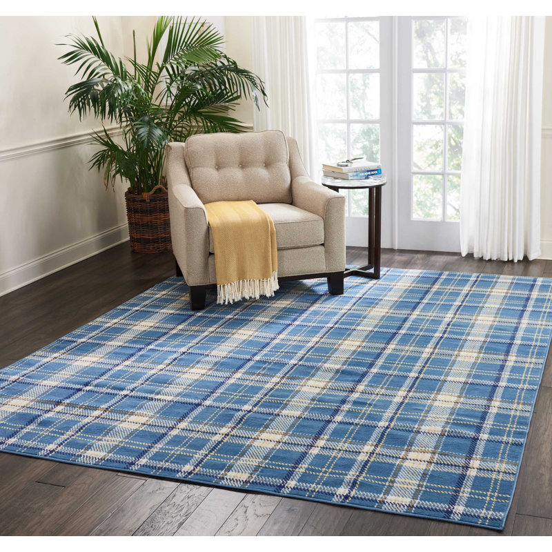 Tapis bleu Hankinson Prague, Rectangle 7 pi 10 po x 9 pi 10 po