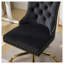 Chaise de bureau moderne capitonnée en velours avec siège large, siège de bureau rembourré noir pour bureau personnel