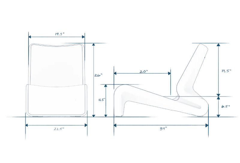 Line Outdoor Lounge Chair, Highcloud White