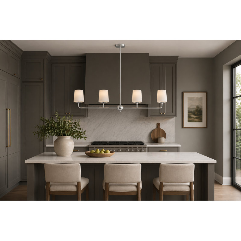 Bristol 4 - Light Satin Brass Unique/Statement Pendant, Satin Nickel