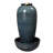 Blue Ceramic Ribbed Vase Fountain, Decorative Water Fountain with LED Lights and Quiet Pump, Indoor Outdoor Water Feature for Patio, Garden, Deck, Balcony, Office and Home Décor, Relaxing Cascading Water Design-129619029