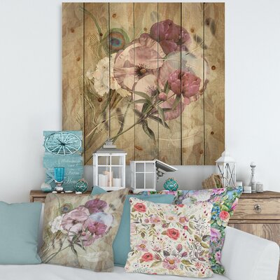 Bless international Iris Bouquet Floral Design On Wood Painting | Wayfair