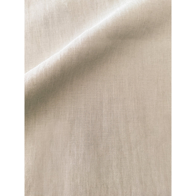 Warm Beige Linen Throw Pillow with Down Alternative Fill