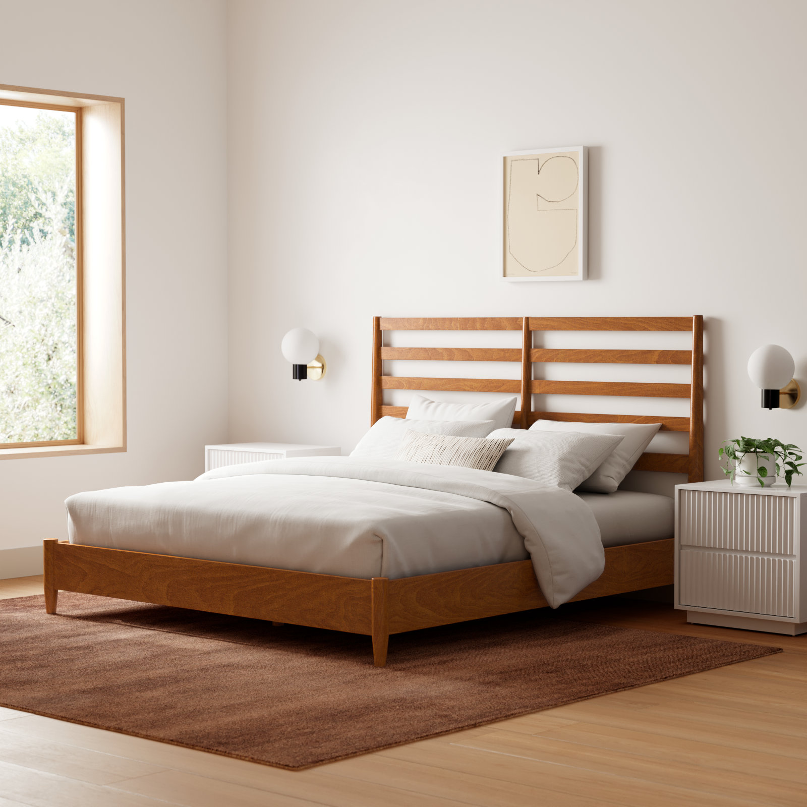 Williams Slatted Bed, King, Chestnut