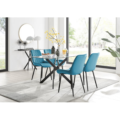 4 - Person Glass Top Pedestal Dining Set