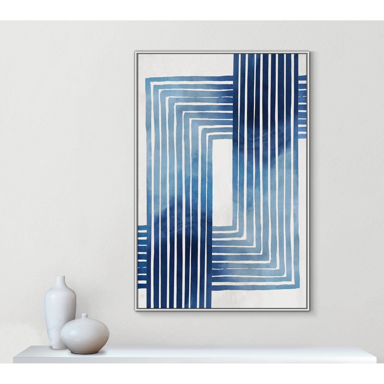 In Unison by Eva Watts - Painting Print, White Framed Canvas, 61.5" H x 41.5" W x 2" D