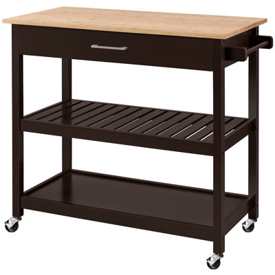 Clinten Solid Wood Top Kitchen Island