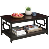 Town Square Collection Transitional  Coffee Table With Bottom Shelf